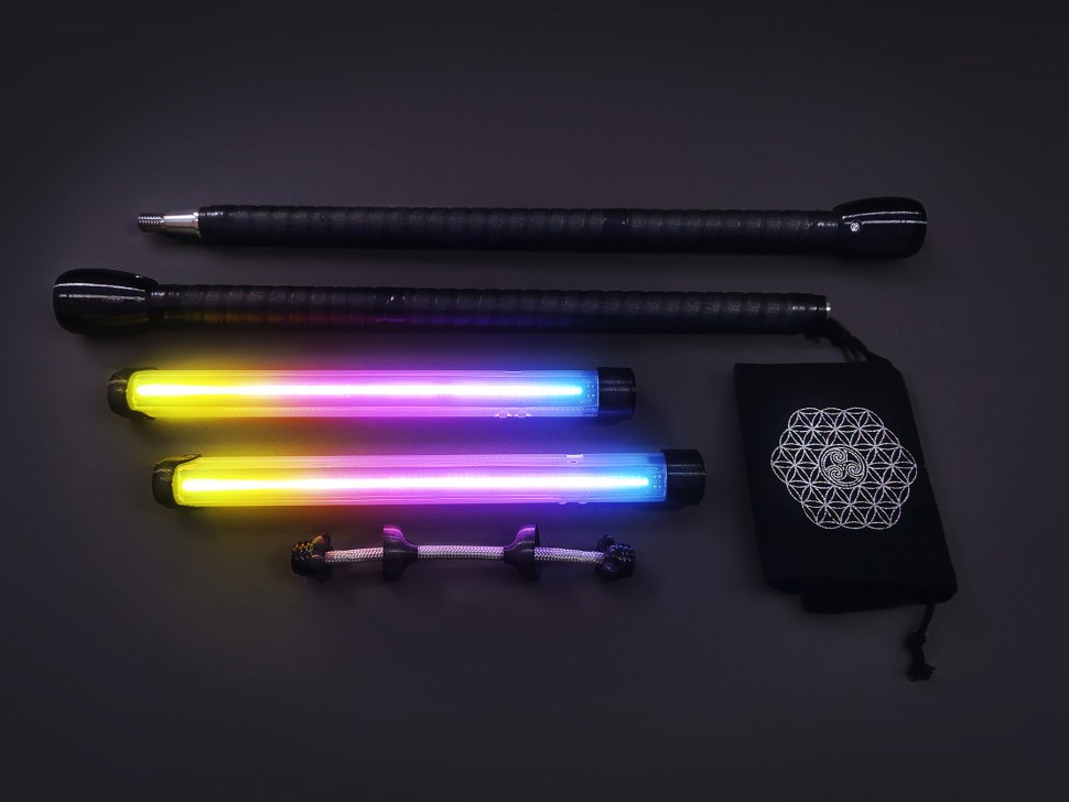 LED Nunchaku 80HD, programmable and glow - LED glow props for flow